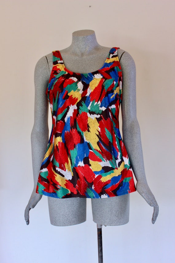 Fiesta of Lights 1970s Swim Dress, Swimming Costume, … - Gem