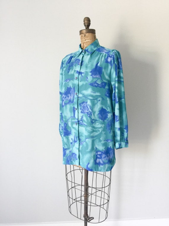 Water Lilies Vintage Blouse, Shirt, Blouse, New Z… - image 2
