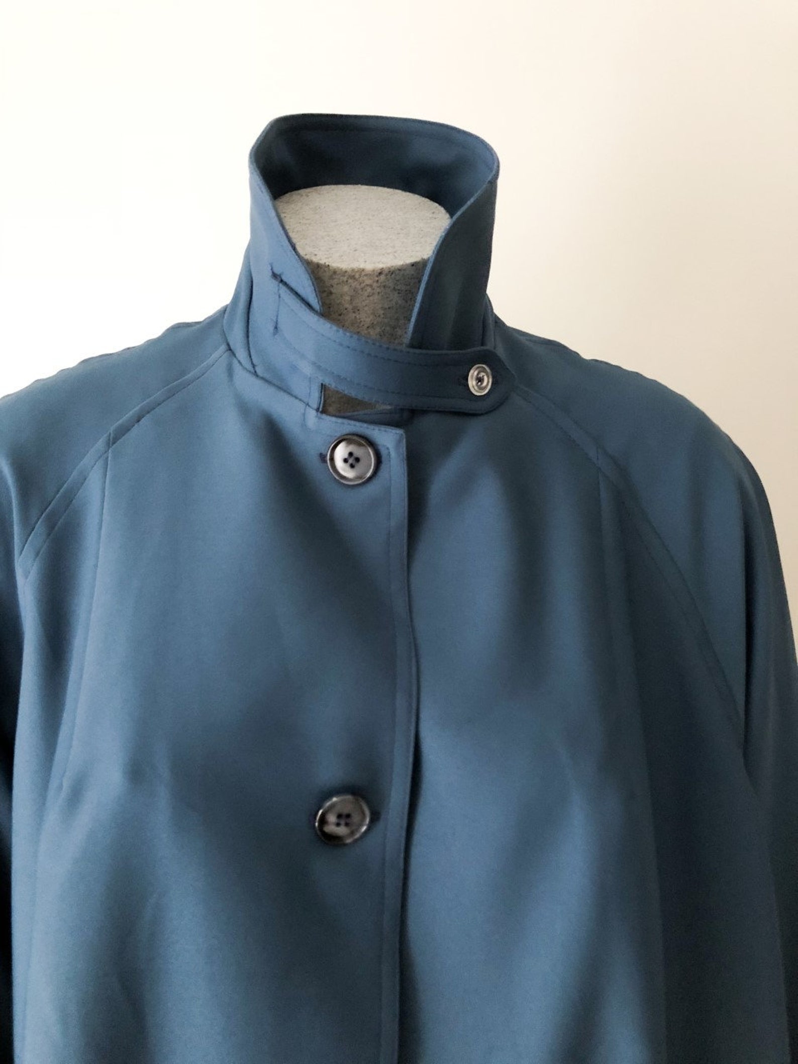 Blue Raincoat 1980s New Zealand Made Womens Coat Vintage Etsy