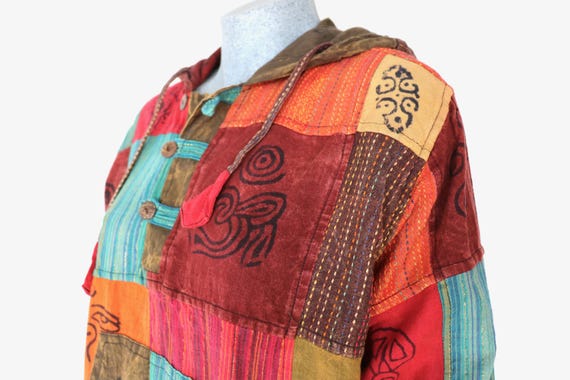 Nepalese Patchwork Stonewashed Hooded Hippie Boho… - image 7