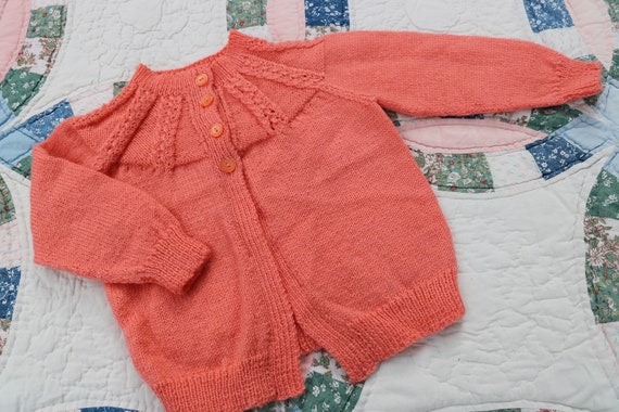 NEW Coral Wool Hand Knit Cardi, 18 Months, Girls … - image 1