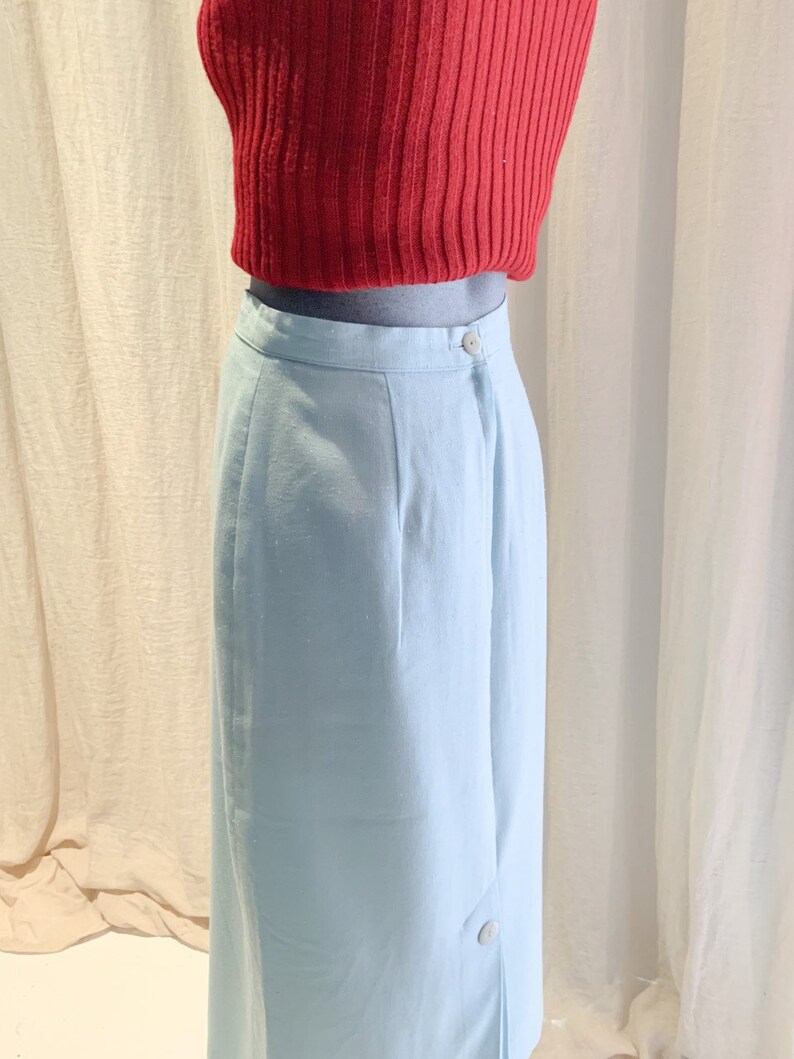 Cornflower Blue Pencil Skirt / Size 8