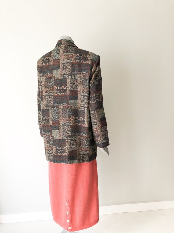 80s Womens Tapestry Blazer, Oversized Blazer, Jac… - image 3