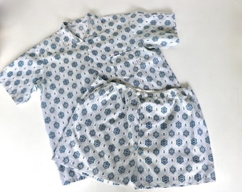 Large Mens 80s Summer Pyjamas, Paisley Pjs, Mens Pyjamas, Vintage Menswear, Size L, 48" Chest, New Zealand Made*