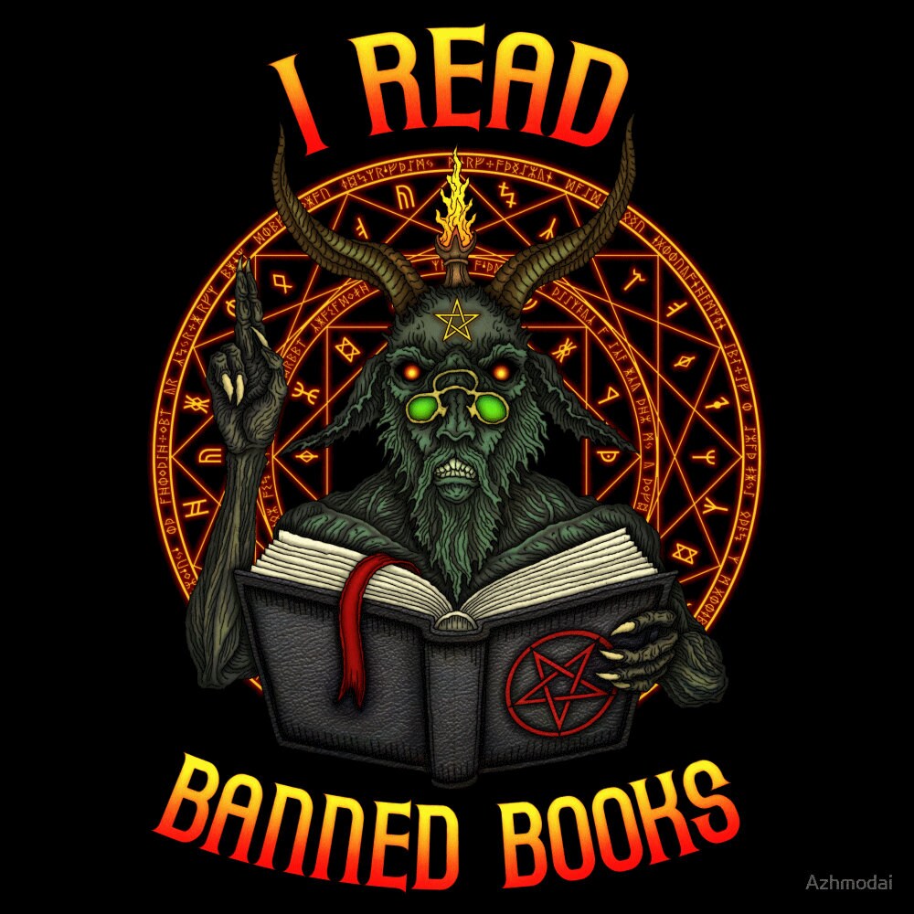 Banned Books Baphomet Demon T-shirt Devil Shirt Book Lover Tee - Etsy