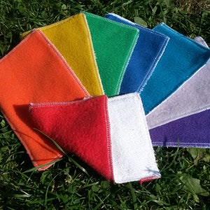 x8 Washable wet wipes. Reusable wet wipes. Rainbow wipes.