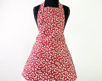 Women's Winter Snowman Print Christmas Holiday Season Apron ~ Red / White / Green / Black ~ One Size
