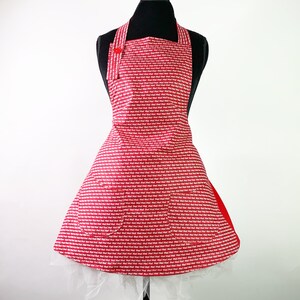 Women&#39;s Ho! Ho! Ho! Spell Out Print Winter Holiday Season Apron ~ Red / White ~ One Size