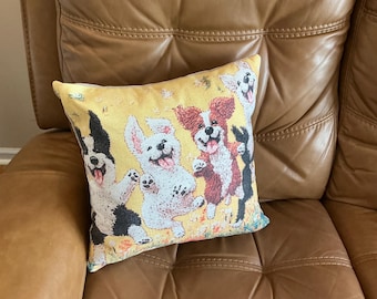 Accent  pillow with DOG design  18x18