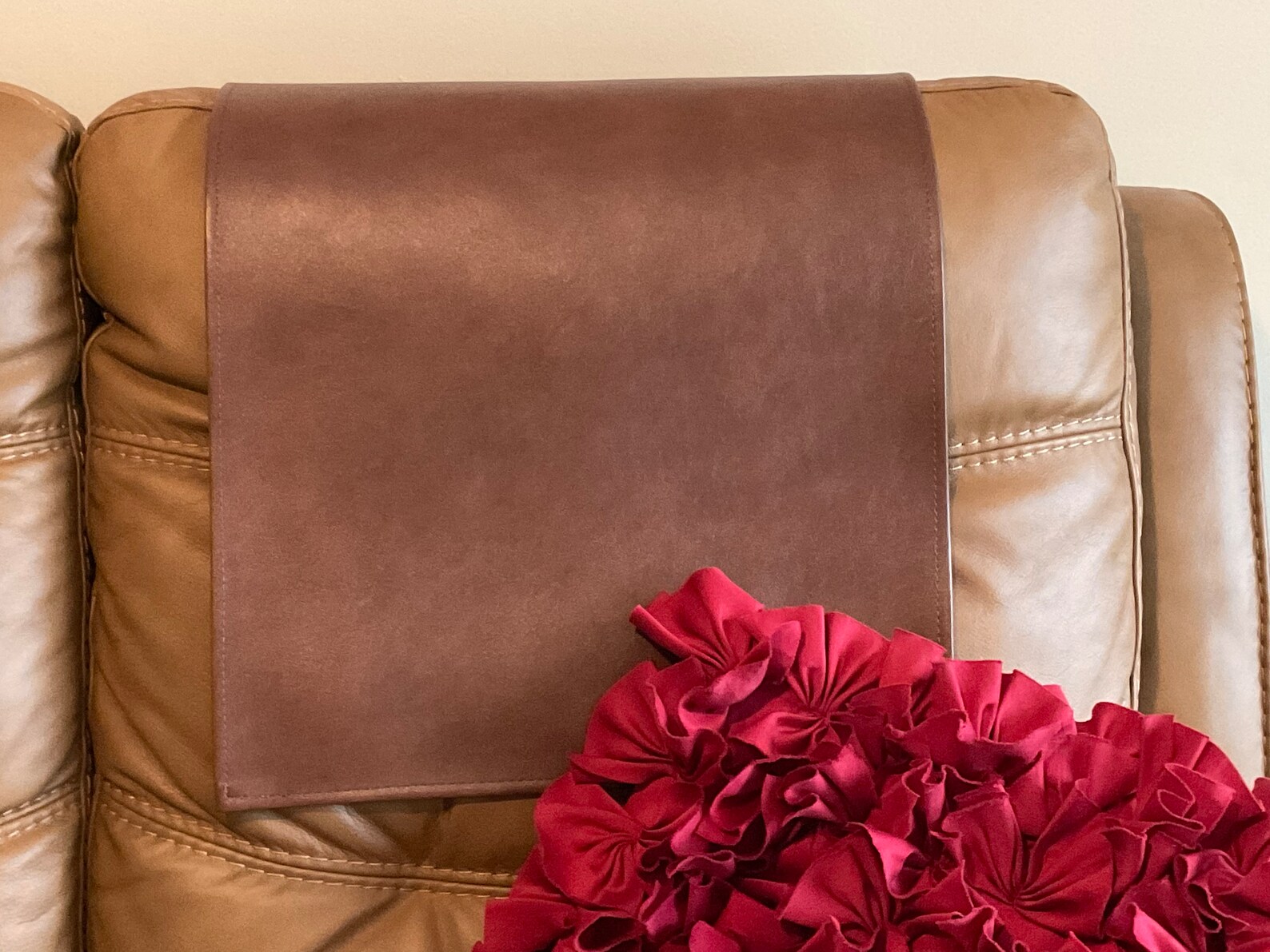 Recliner Headrest Cover Brown Etsy