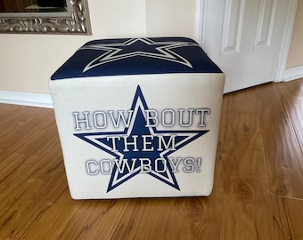 Beautiful OTTOMAN for football man cave 18x18x8