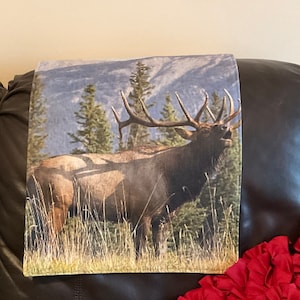 ELK Headrest Cover, Log Cabin Decor, Furniture Protector