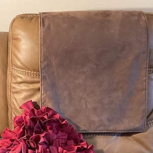Headrest Cover for furniture slipcover furniture protectors recliner sofas loveseats theater chairs office chairs RVs,Brown Microfiber 17x27