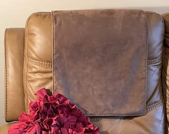 Headrest Cover for furniture slipcover furniture protectors recliner sofas loveseats theater chairs office chairs RVs,Brown Microfiber 17x27