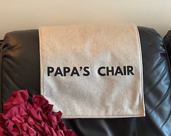 Headrest cover “Papa’s Chair”. Furniture protectors, slipcover cover, for recliners, office chairs,. Size: 17x27