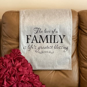 Headrest Cover for furniture with Inspirational wording “Family” slipcover furniture protectors sofas loveseats