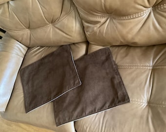 Set of Chocolate Brown microfiber armrest covers for furniture