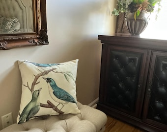 Accent Pillow with Three Birds on branch. 18x18