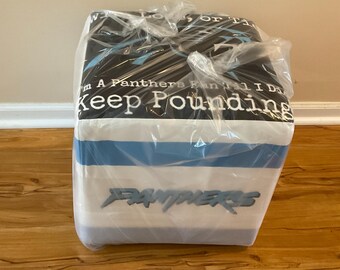 Cube Ottoman with football team design. Perfect for man cave. 17x17x17