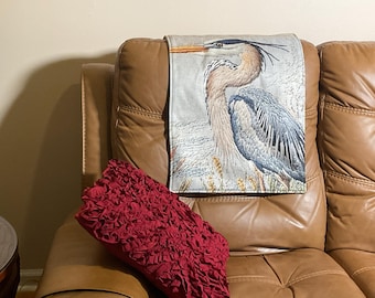 Headrest cover with a STORK design. Slipcover for furniture.