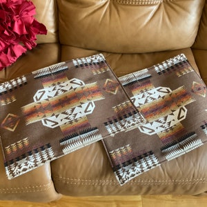 Set of armrest covers slipcovers furniture protectors Canyon design sofas loveseats recliners western style reversible