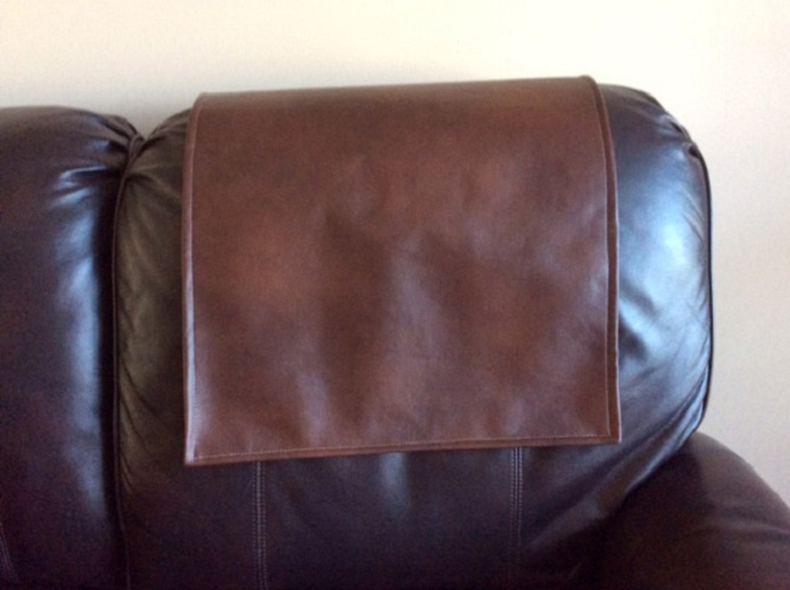 Recliner Headrest Cover Brown Etsy