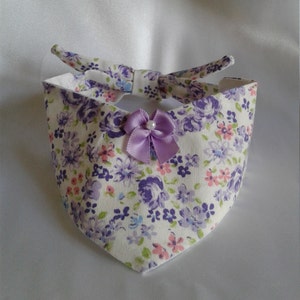 Dog Bandana with Lavendar Flowers