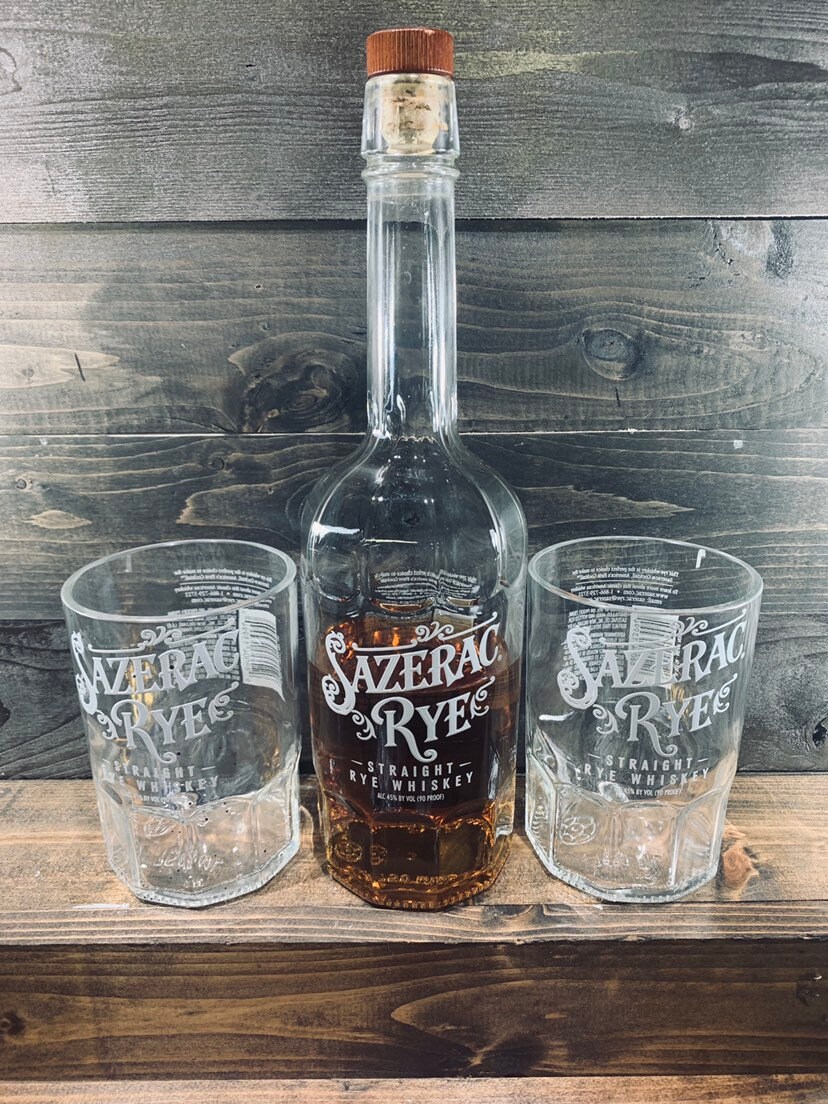 Sazerac Rye Set of 2 Bourbon Glassware Tumblers