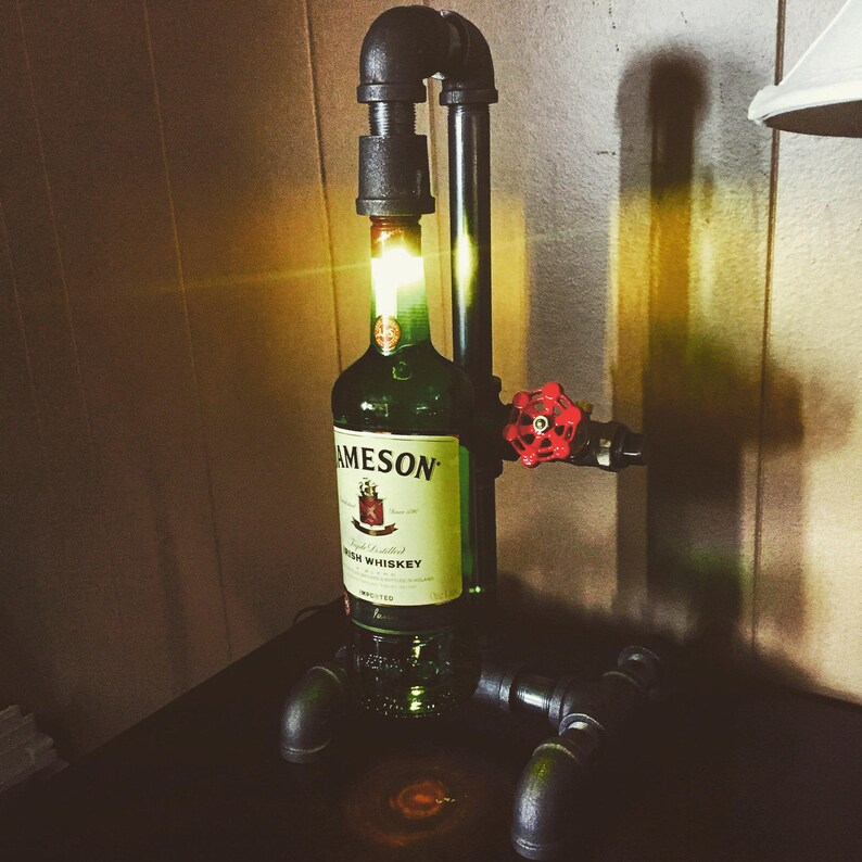 Steampunk Style Lamp Made From A Jameson Bottle