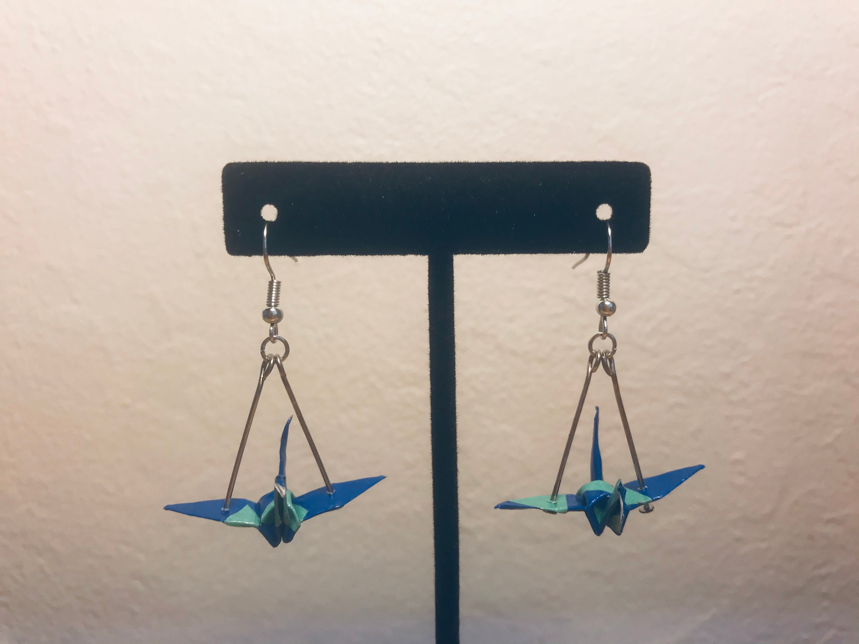 Paper Crane Earrings Etsy