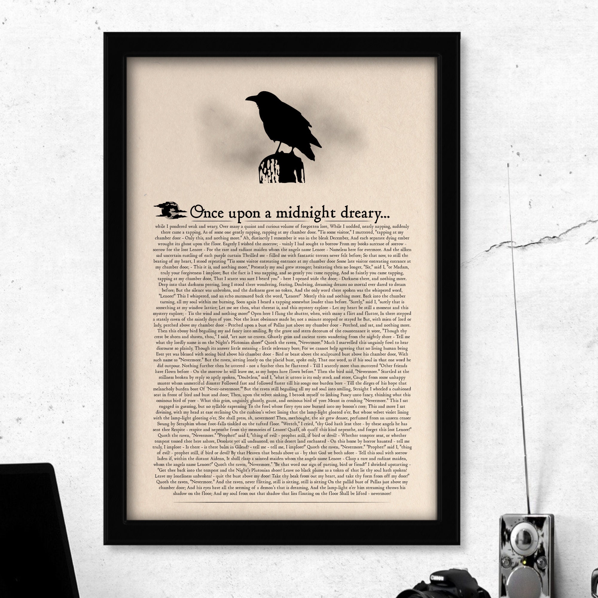 Edgar Allan Poe the Raven Book Page Art Print - Etsy