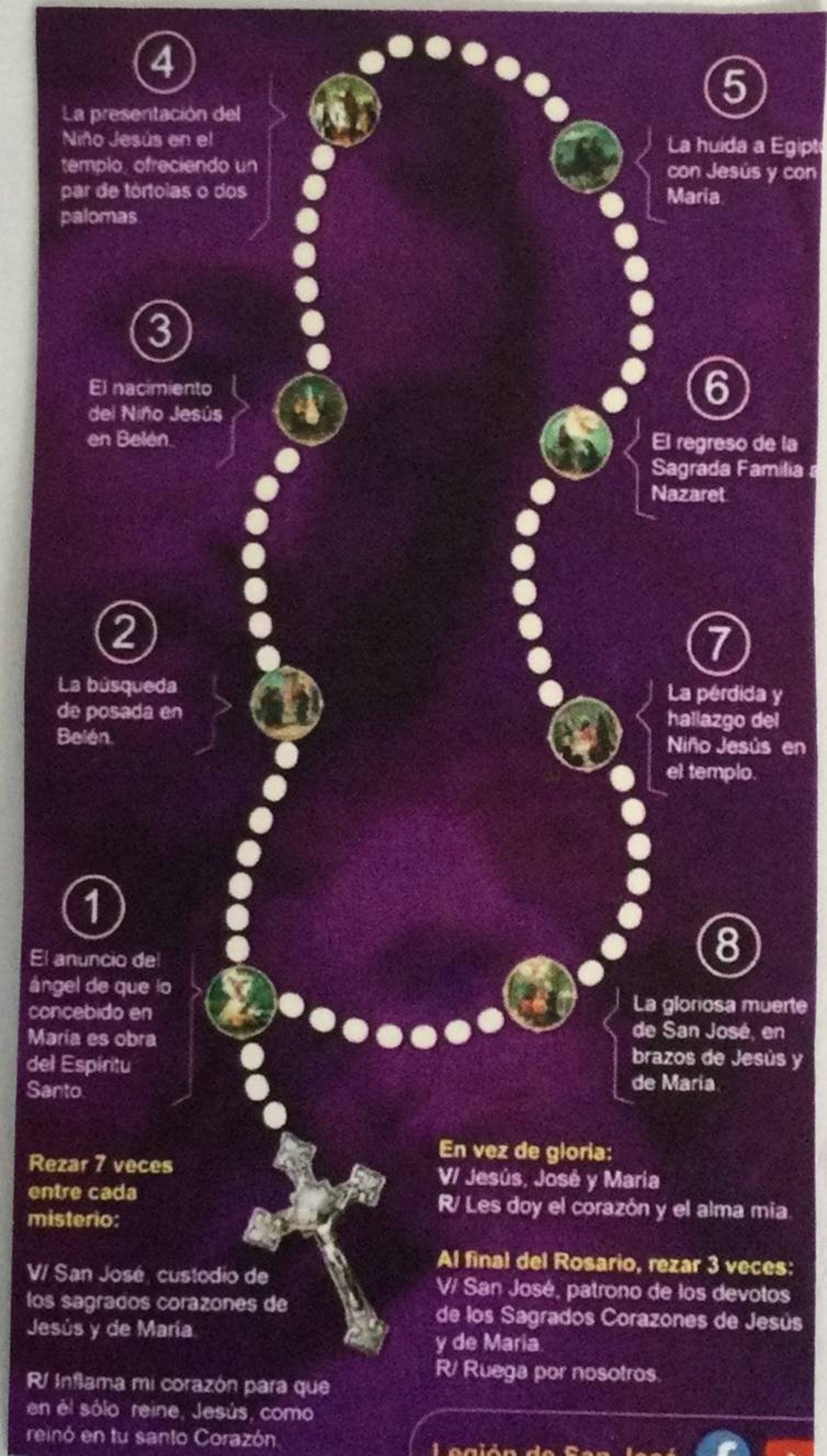 Saint Joseph Rosary Brown Cord Natural wood Chaplet Prayer Etsy