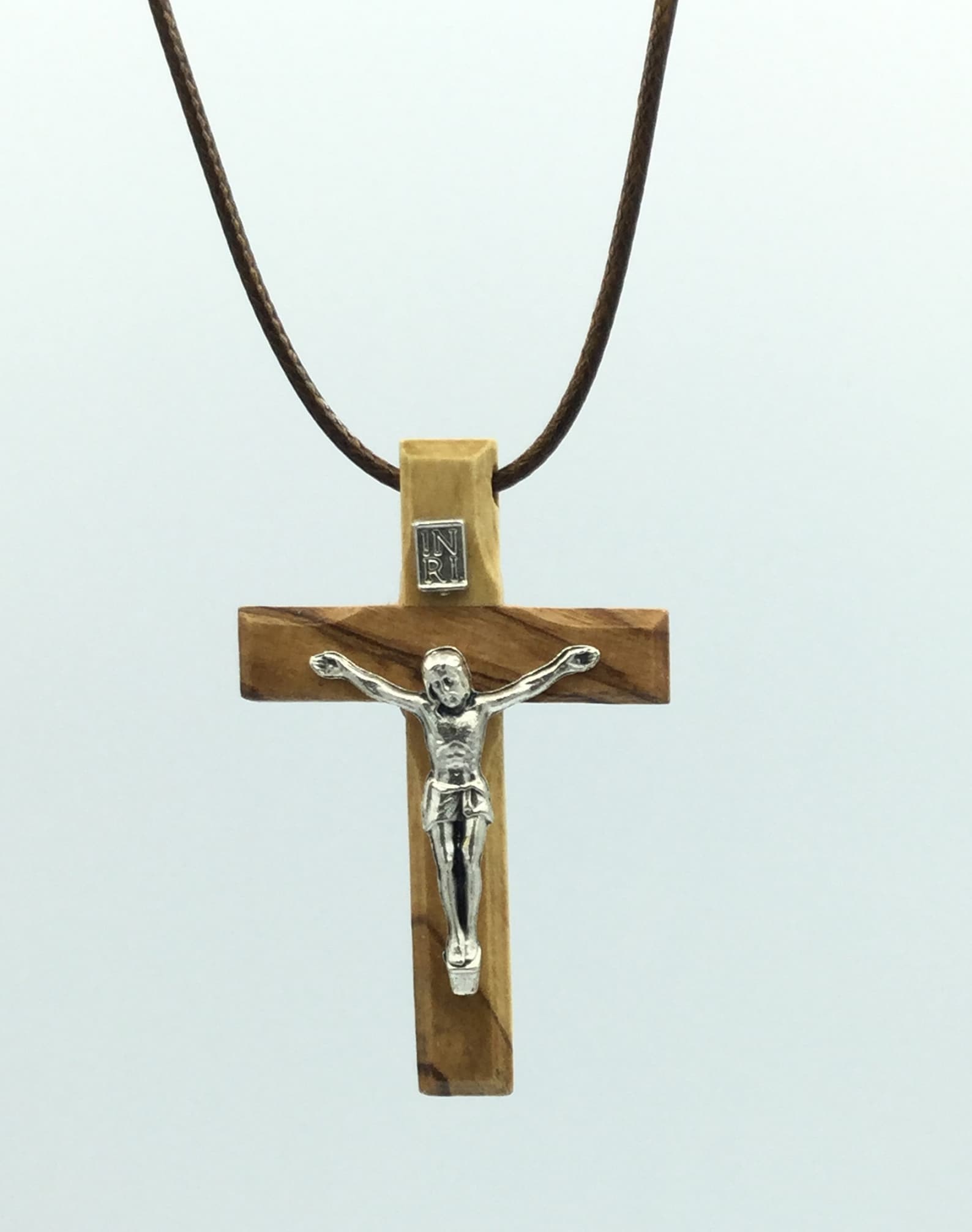 Wood Olive Cross Crucifix Pendant Necklace Made in Holy Land Etsy