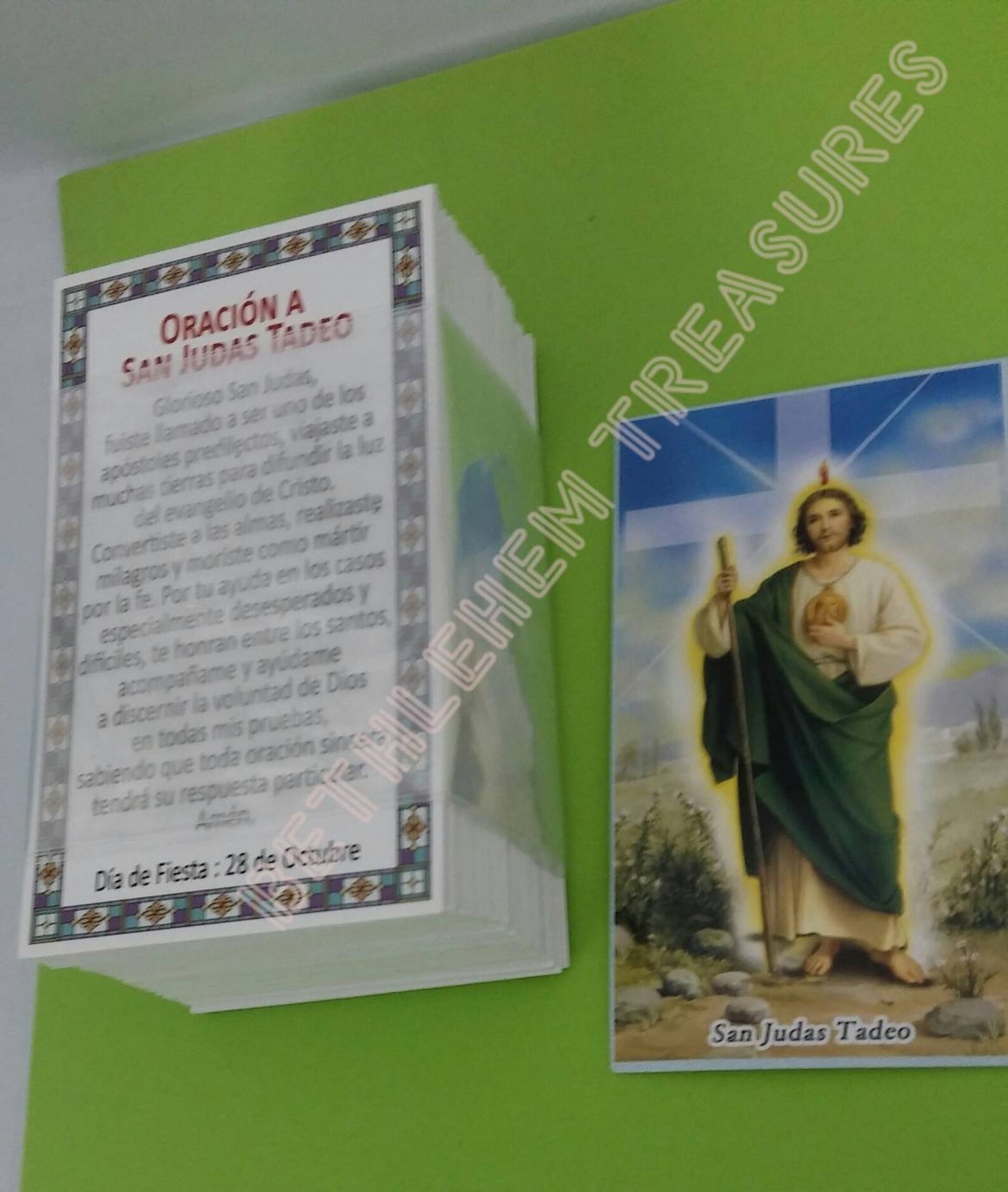 100 Catholic Spanish Holy Prayer Card Prayer Saint Jude Etsy