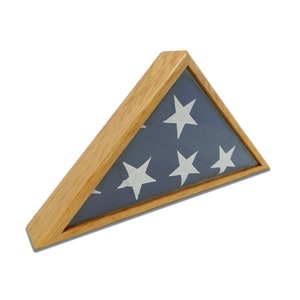 Cherry Wood Burial Flag Display Case: Veteran Made, American Made