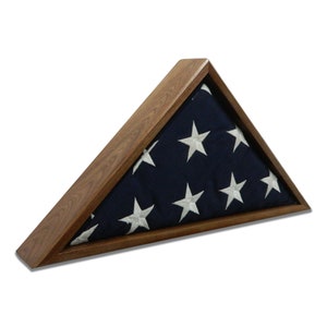 Walnut Burial Flag Display Case: Veteran Made, Glass Engraving Option