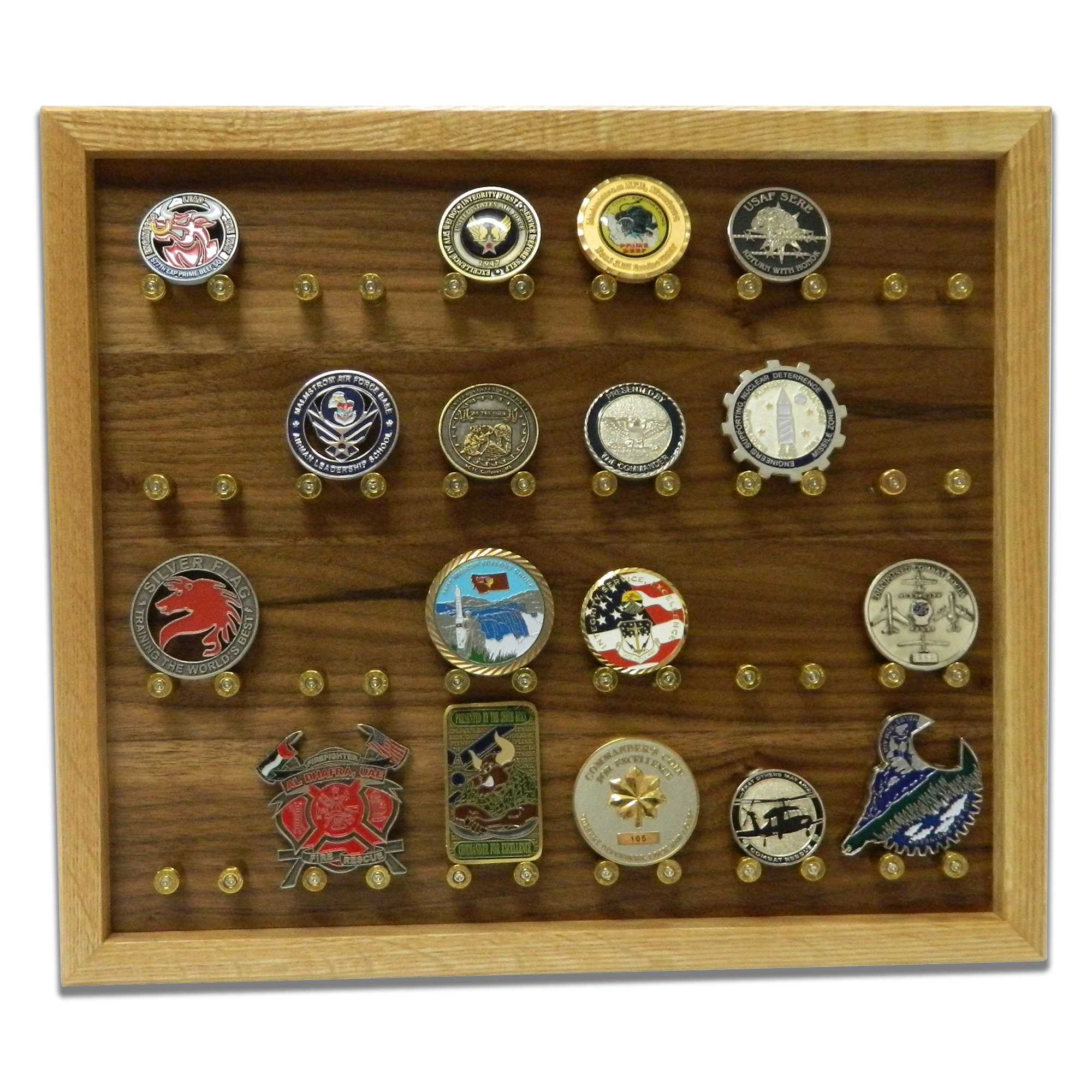 9mm Brass Challenge Coin Rack, Oak and Walnut Display - Etsy