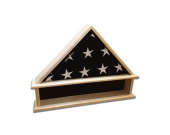 Maple Burial Flag Display Case: Displays a 5'x9.5' Flag, Shadow Box