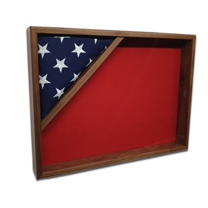 Walnut Flag Display Shadow Box: Veteran Gift (18&quot;x24&quot;)