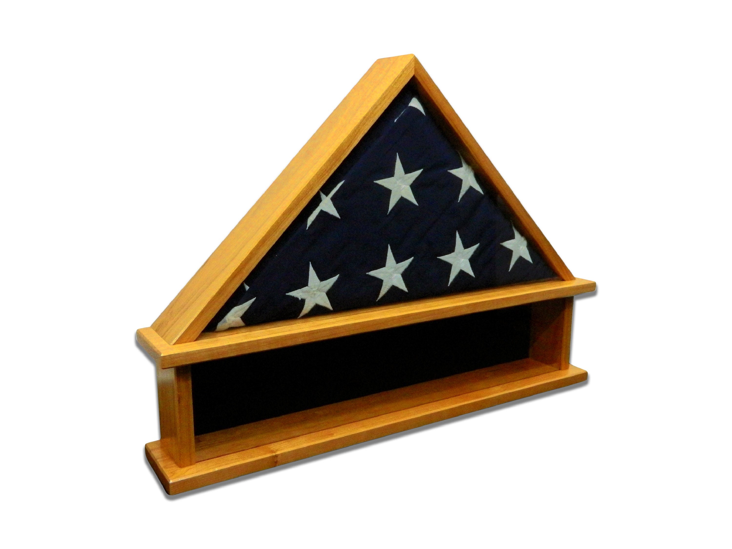 Cherry Flag Display Case Shadow Box Base Folded Burial Etsy