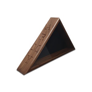 ARMY Veteran Walnut Flag Display Case: Handcrafted Burial Flag Memorial