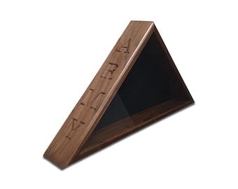 ARMY Veteran Walnut Flag Display Case: Handcrafted Burial Flag Memorial