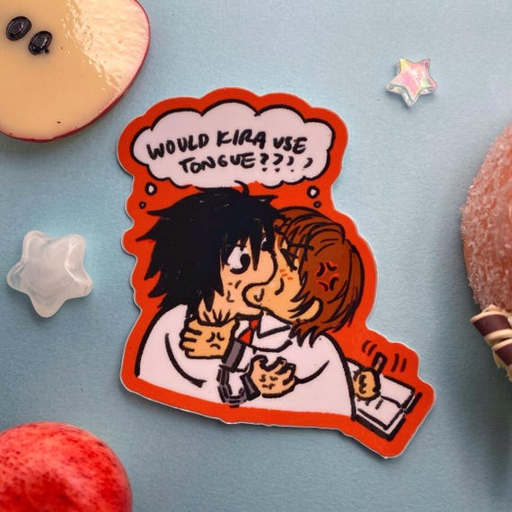 Lawlight Kira Yaoi Meme Kiss Sticker