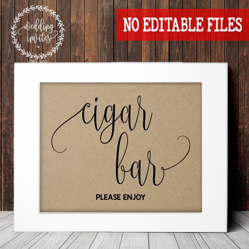 Cigar Bar Sign Wedding Cigar Bar Reception Sign Rehearsal Etsy