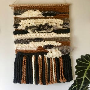 Autumn Motifs hand woven wall tapestry, handmade wall decor, fiber art, textile, handmade weave, wall decor for living room, bedroom