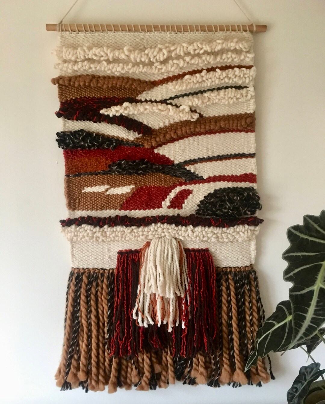 Crop Fields Hand Woven Wall Tapestry, Handmade Wall Decor, Fiber Art