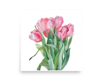 Pink Tulips Poster