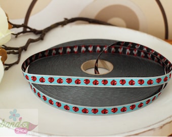 Webband Ladybird sky 12 mm wide 1 meter