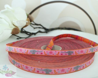 Webband Good Friends pink-orange 12 mm wide 1 meter