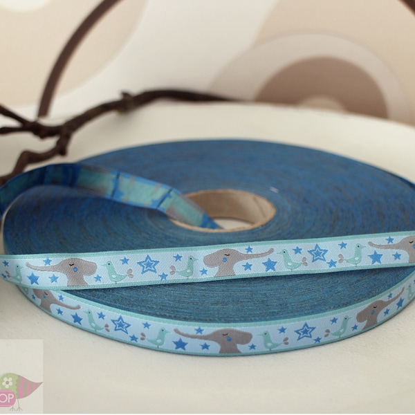 Webband Good Friends blau 12 mm breit 1 Meter